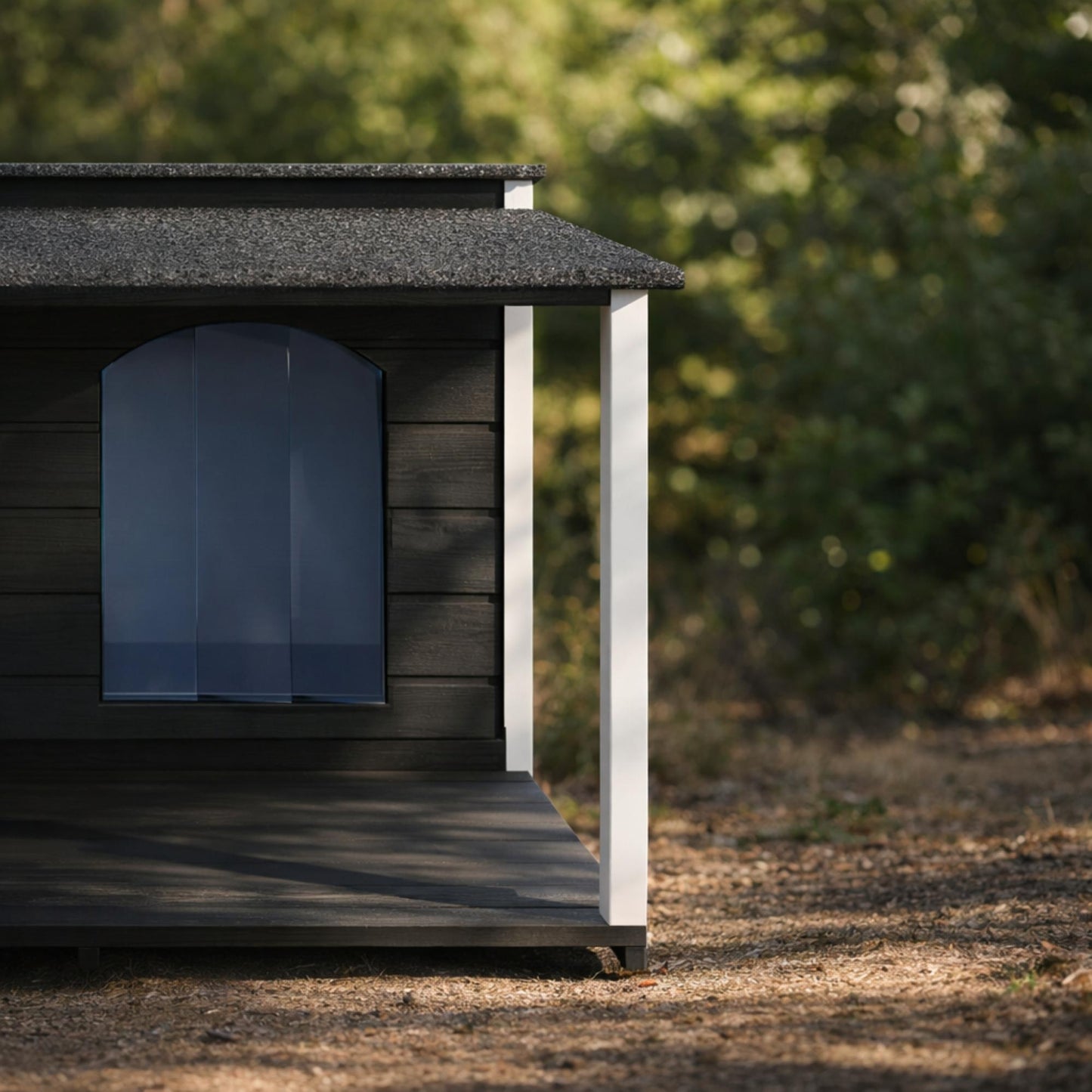 Insulated XL Outdoor Dog House with Flat Roof & Terrace