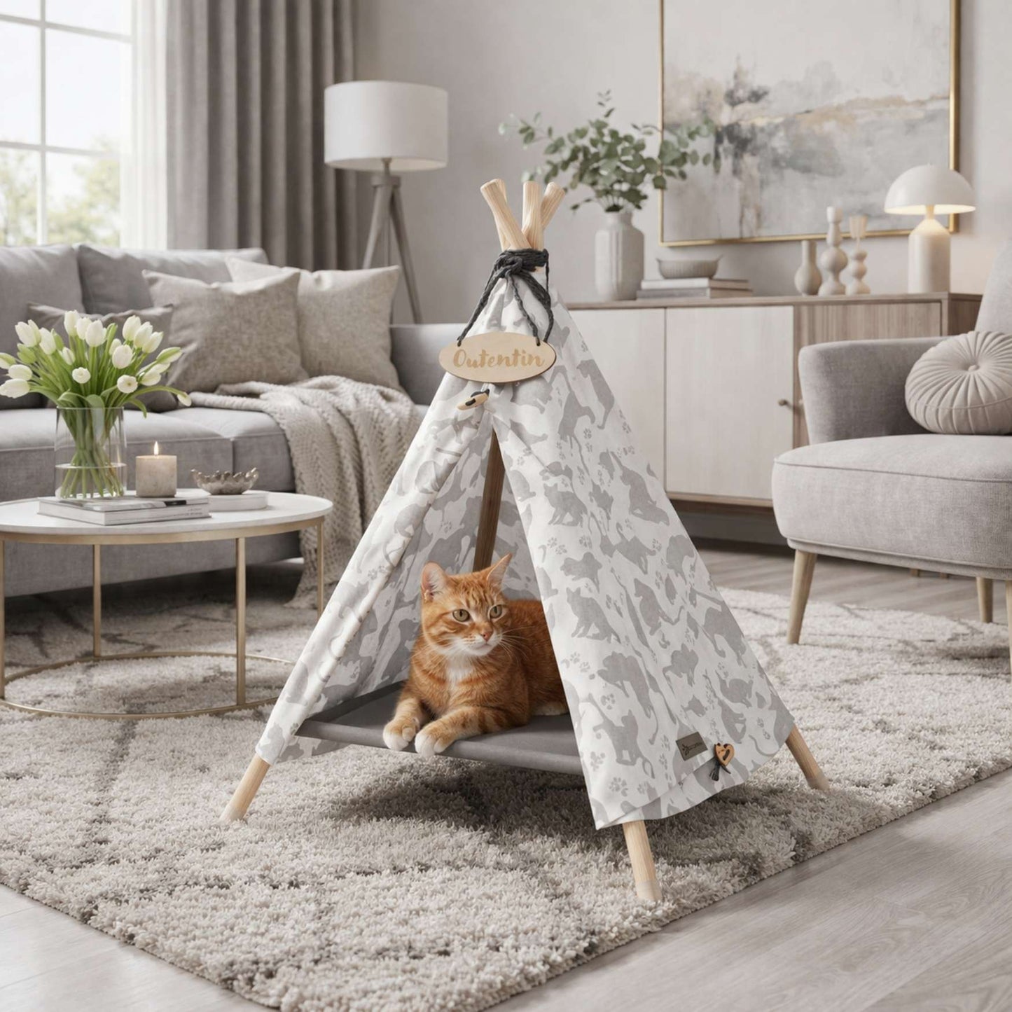 Holzzelt für Hunde & Katzen – stilvoller Indoor-Rückzugsort für kleine Haustiere