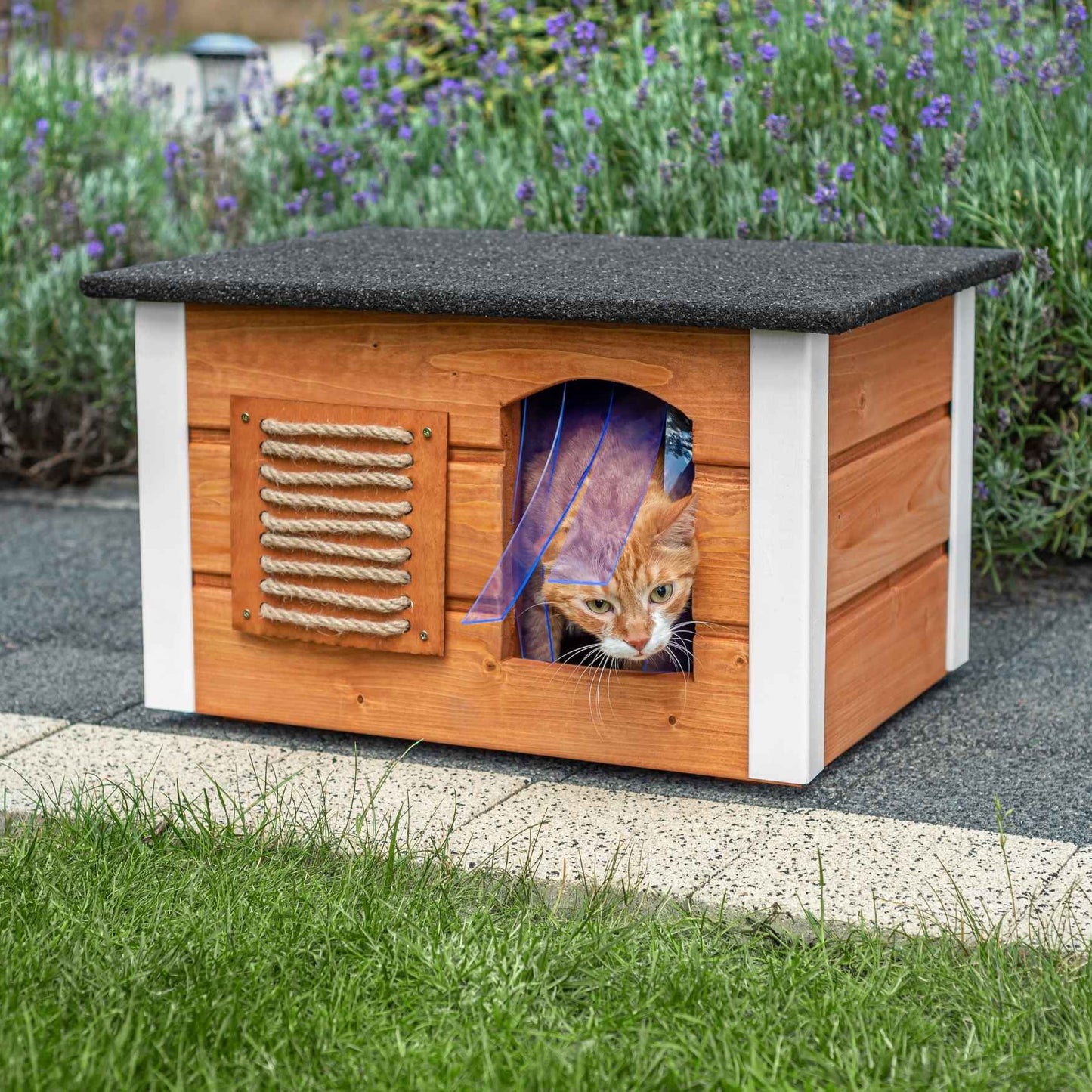 Insulated Outdoor Cat House with Waterproof Openable Roof