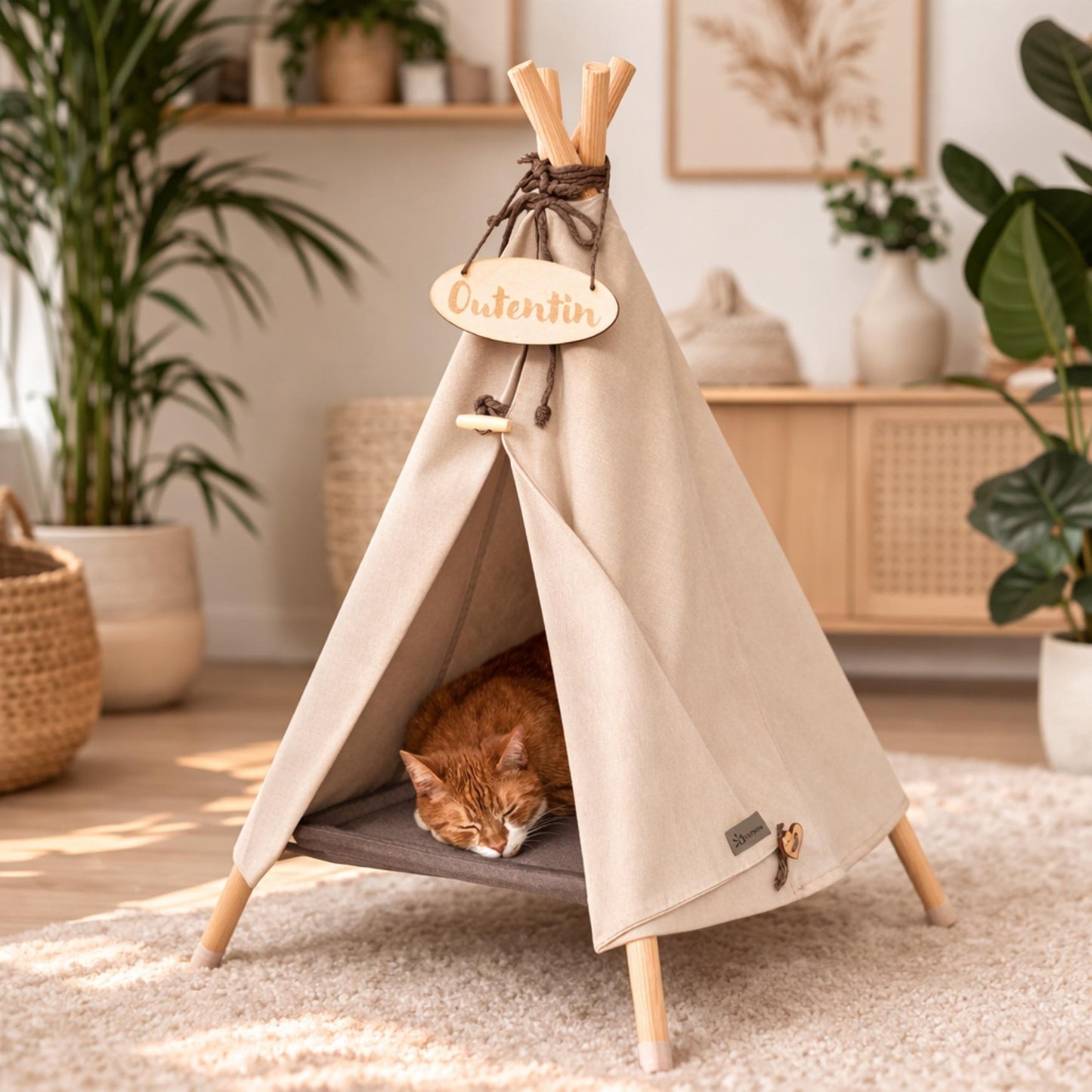 Holzzelt für Hunde & Katzen – stilvoller Indoor-Rückzugsort für kleine Haustiere