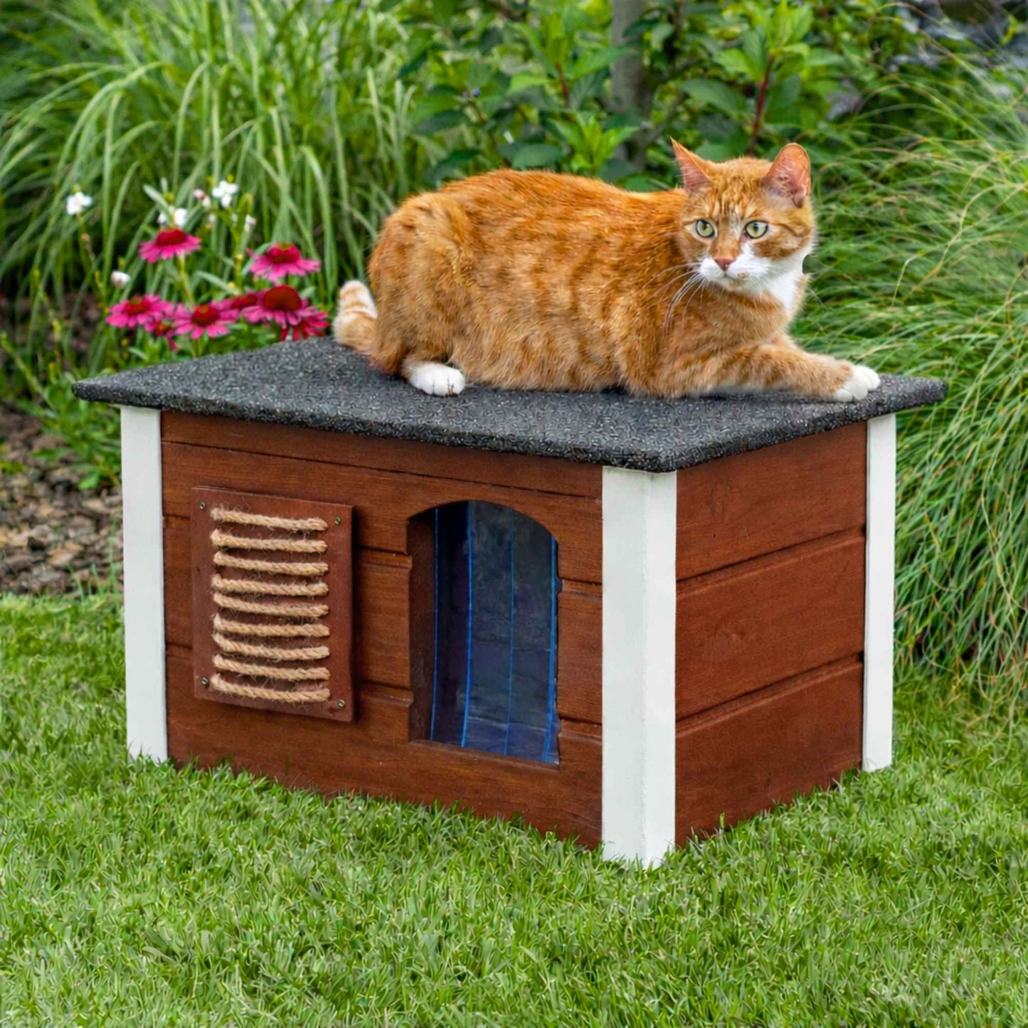 Insulated Outdoor Cat House with Waterproof Openable Roof