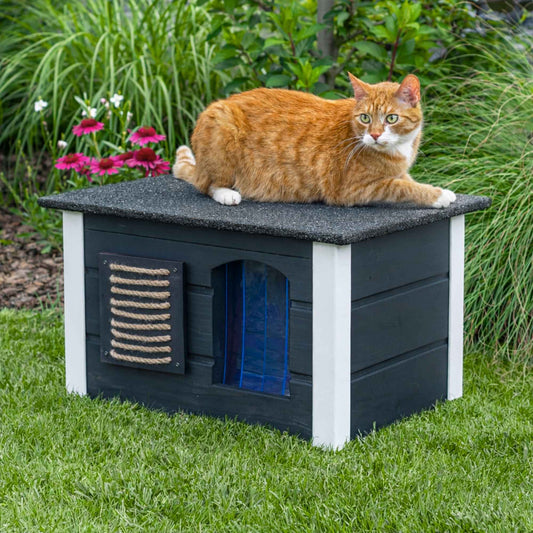 Insulated Outdoor Cat House with Waterproof Openable Roof