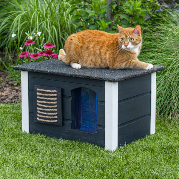 Insulated Outdoor Cat House with Waterproof Openable Roof