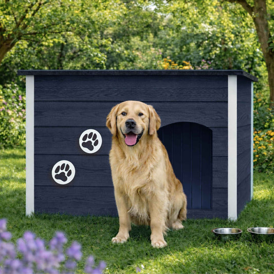 Isolierte Hundehütte für draußen mit aufklappbarem Flachdach