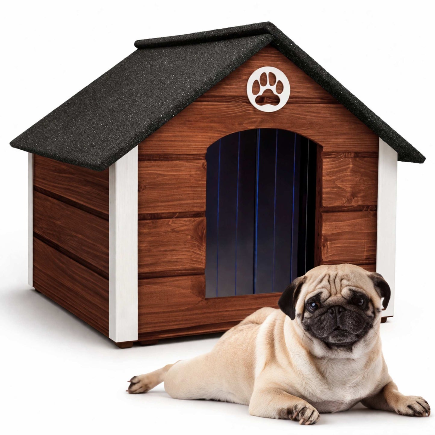 Insulated Outdoor Dog House with Sloped Roof