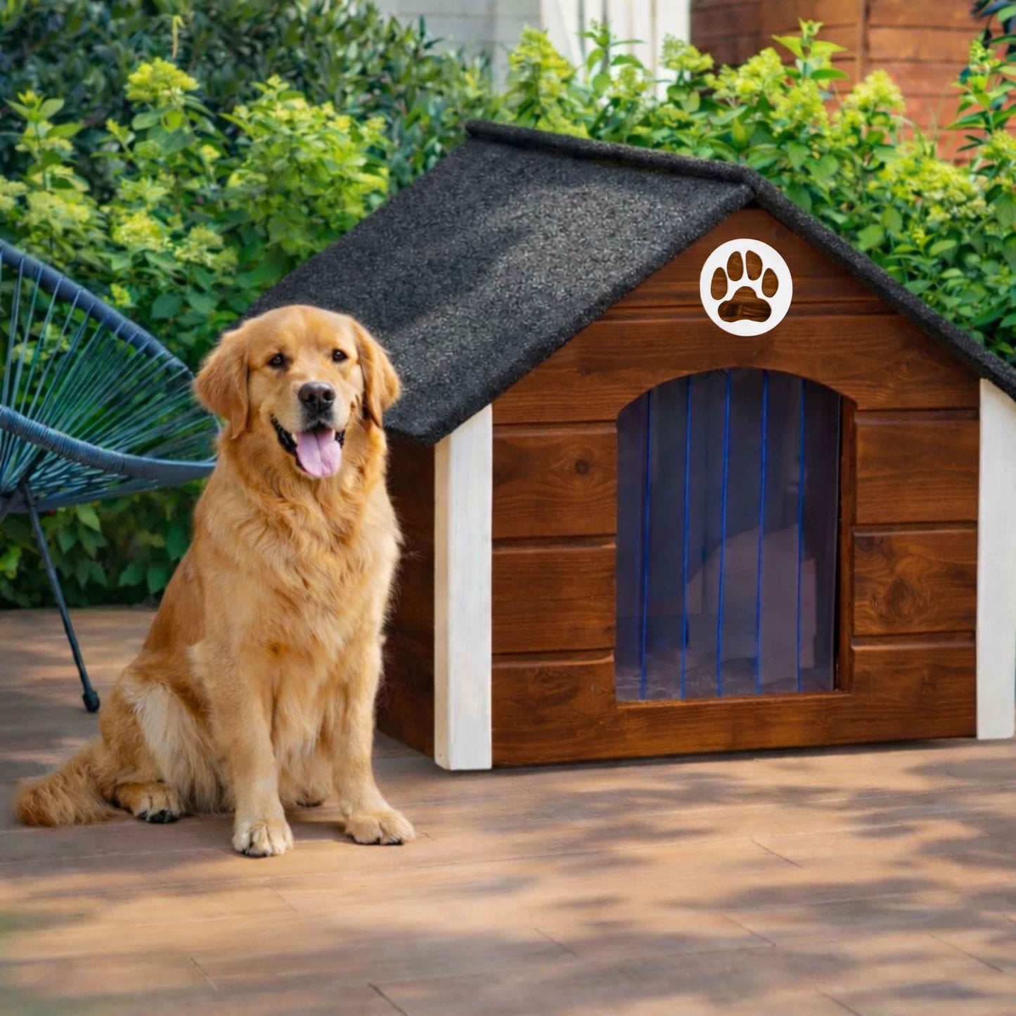 Insulated Outdoor Dog House with Sloped Roof